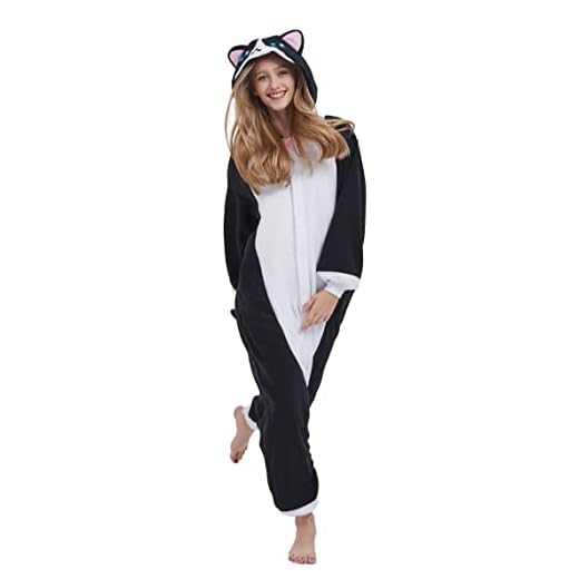 Simzoo Animal Pijama Adulto Pijama Halloween Ropa Casual Gato Negro