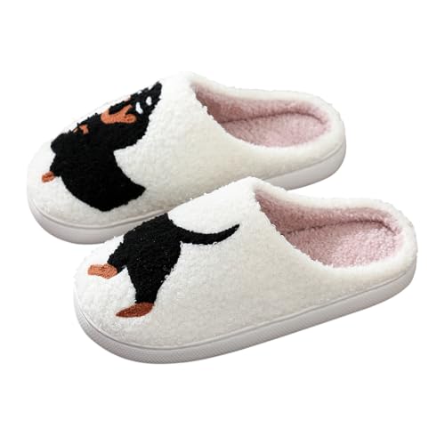 bolukets Damen Herren Hausschuhe Winter Warme Lustig Plüsch Hausschuhe Flauschige Tier Pantoffeln Flaumig Slippers für Outdoor/Indoor Dackel 40-41