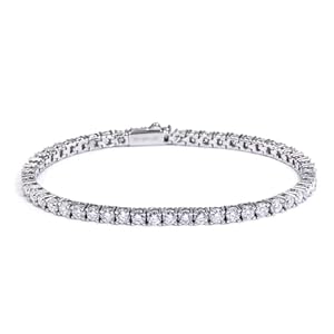 5.2-17 Carats Moissanite Diamond Tennis Bracelet for Women Men 18k White Gold Gold Plated 925 Sterling Silver Bracelet 3mm/4mm/5mm DEF Color VVS Round Cut Lab Created Moissanite Diamond Bracelet with GRA Certificate