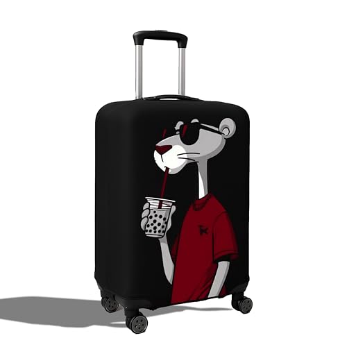 Image of WanderWraps Spendex Polyester Protective Luggage Cover | Hard Luggage Trolley Bag Cover | Washable | Dust Proof | Stretchable | M - 24 inch | Dip Panther