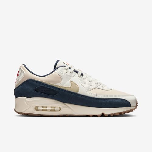 Nike Air Max 90 Premium Men's Shoes (Pale Ivory/Thunder Blue/Sail/Light Khaki)3