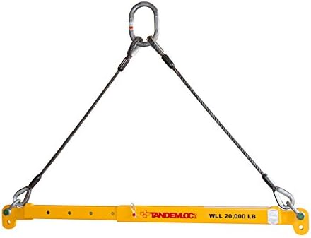 Telescopic Spreader Beam with Top Rigging, 4.5'-7' Span, WLL 20 Tons