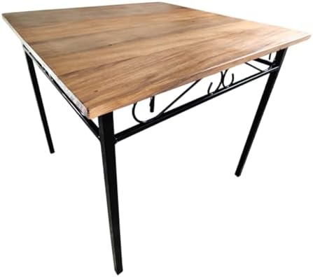 Mesa de Jantar Artesanal Ferro e Madeira 4 Lugares Quadrada (60x6...