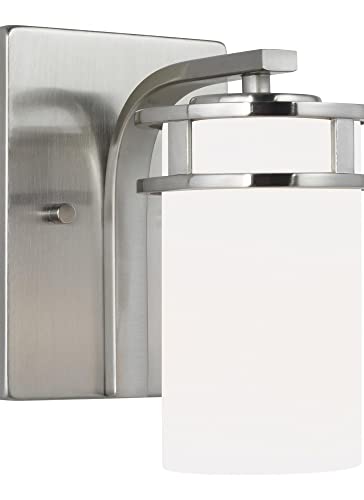 Image of Generation Lighting 4121601-05 1-Light Robie Bath Fixture Wall Lamp Chrome 4121601-05, Bathroom Light Fixture for Home Decor, Vanity Light Fixture Uses A19 Standard or LED Light Bulbs