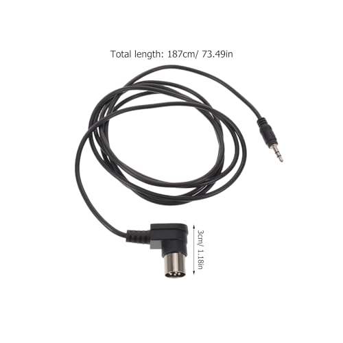 MIDI 8 Pin DIN Cable, Male to 90 Degree 3.5 Mm 1/8'' Male TRS Stereo Audio Cable with Jack Plug for Amplifier, Speaker, Mixer, MIDI Keyboard