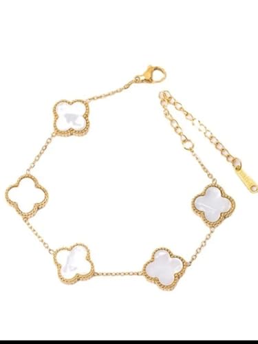 Image of Stylish White Floral Charms Bracelet for Women and Girls