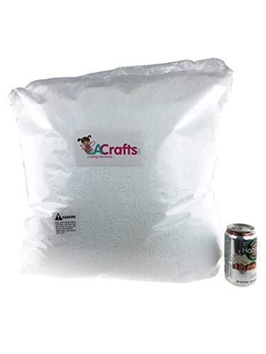 LACrafts Micro Foam Beads for Stuffing and Floam, 1.0 Cubic Feet, White