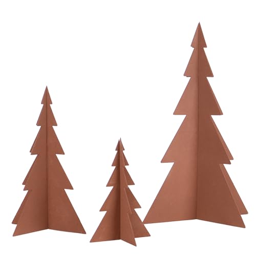 UNUS Tannenbaum-Aufsteller 3er Set in Rostoptik dekorative...