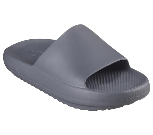 SKECHERS Men's Slide Sandal, Charcoal, 9