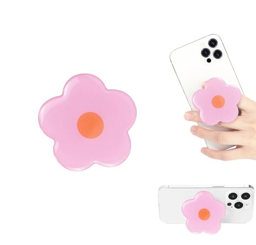 Weforu Daisy Flower Cute Cartoon Collapsible Phone Grip Stand Holder for Smartphone Tablet Cell Phone Accessory(Daisy Pink)