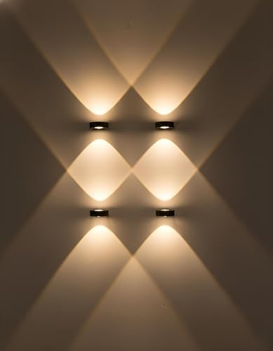 Image of FILLISKA Ultra Slim LED Indoor /Outdoor Wall Light, IP-65 Rainproof & Shockproof Body. (Slim MattBlack 1up + 1down)(2 Year Warranty)
