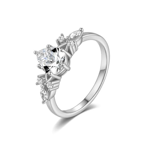 Bagues de fiançailles moissanite éclat d'or blanc et argent 925