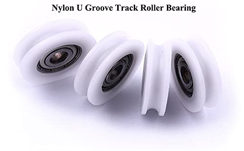 Cbright U Groove Pulley Bearings Nylon Round Track Roller Bearing For Furniture Hardware Accessories, 4 Pcs 5X24X7Mm #TOP4