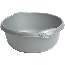 JMS we create smile 36cm Round Kitchen Washing Up Bowl Basin Mixing | Plastic Bowl Silver/Grey