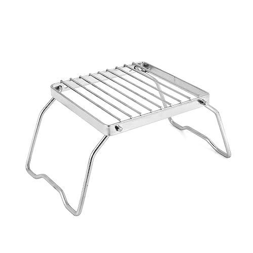 NUZAMAS Camping Grill Rack Stainless Steel Foldable Grill Stove Stand Ultralight Campfire Stand Portable Grill Grid for Camping Hiking BBQ Fishing