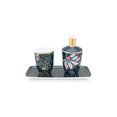 Pip Studio 3-piece bathroom set, dark blue Cover