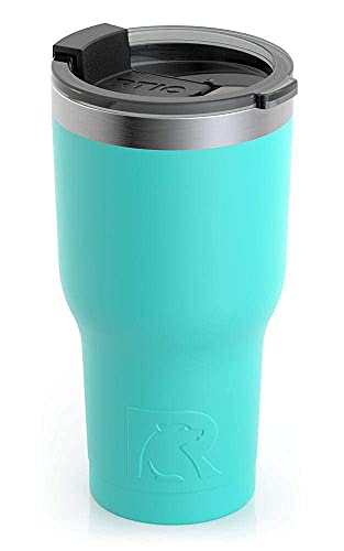 RTIC Tumbler with Splash Proof Lid, 20 oz, Teal, Insulated Travel Stainless Steel Coffee Mug, Sweat Proof, Keeps Hot & Cold Longer