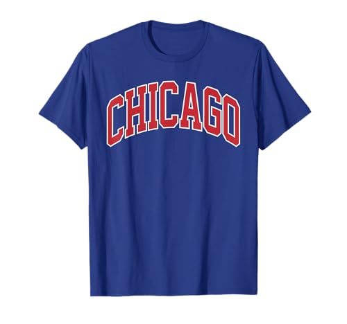 Retro Chicago Throwback Classic Chicago Men Women Red Blue T-Shirt