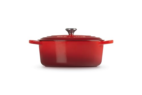 Image of LE CREUSET Signature Cerise Cast Iron Oval Casserole, 27 cm