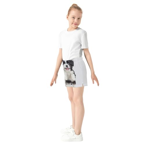 Girls Athletic Shorts Cute Black Puppy Print Youth Summer Casual Comfy Pajama Sleep Shorts Kids Clothes, X-Small4