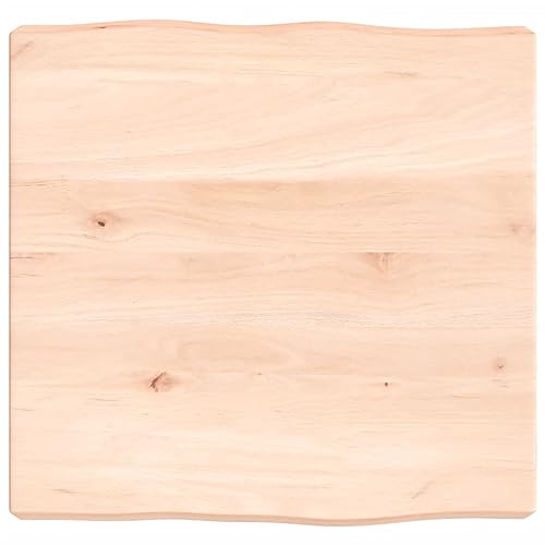 ZEYUAN Tablero de Mesa Madera Maciza Roble Borde Natural 40x40x6 cm, Encimera Cocina, Tableros De Madera, Table Salon, Encimera De Madera - 363862
