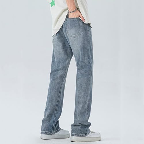 Mens Flare Boot Cut Stretch Jeans Teen Boys Mid Rise Vintage Washed Straight Leg Jeans Relaxed Flared Denim Pants2