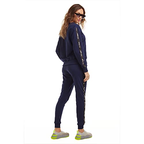 Calça Jogger Brohood Feminina Moletom Azul Marinho