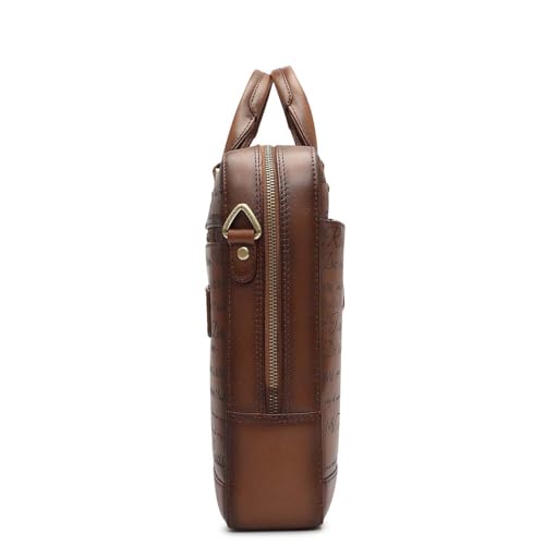 Image of Da Milano Leather Laptop Bag for Men & for Women - Fits Upto 15 inch - Brown (10153)