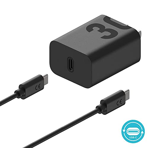 Image of Motorola TurboPower 30 Charger with 1m USB-C to USB-C Cable for Moto G 2025 /2026, Moto G Power 2024 /2025 /2026, G Stylus 5G 2024, Motorola Razr+ 2023 /2024, Razr 2023 /2024 /2025 (Pack of 2)