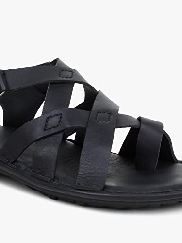 Image of MARDI GRAS Leather Sandals for Men | Casual Sandals with PU Sole & Foam Insole | Adjustable Straps, Breathable Leather Lining