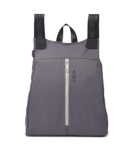 KCB Mochila Antirrobo Grande Combo | Resistente al agua | Con Bolsillos Ocultos, Ideal para Viaje y Trabajo | 100% Vegano | Color Gris