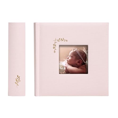 Image of Elegant Linen Photo Album - 200 Acid-Free Pockets for 4x6 Pics - Perfect for Weddings & Gifts
