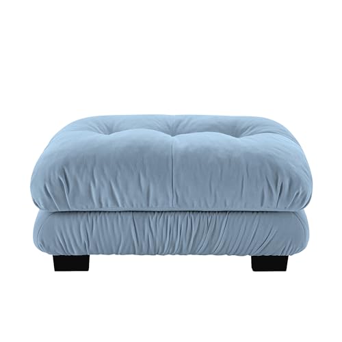 Image of SoarFlash Velvet Sectional Sofa Ottoman, Blue