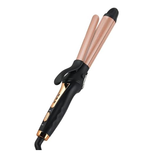 AmoVee 1.25 Inch Hair Straightener and Curler, Professional 2 in 1 Flat Iron, Dual Voltage, Adjustable Temp and Automatic Shut Off, Black