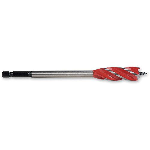 Armeg WWB25.0T 25mm WoodBeaver 4 Flute Wood Auger Drill Bit,Red/Grey