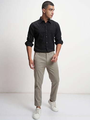 Image of Highlander Men's Slim Fit Formal Trousers | Ankle Length |Smart Trousers for Men | Chino Trousers for Men|Elegant Design | Comfortable Fabric for Daily Work & Formal Occasions