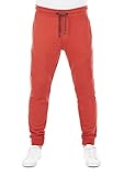 riverso Herren Jogginghose RIVVito Trainingshose Lang Hose Jogger Freizeithose Sporthose Sweathose Biker Taschen Regular Einfarbig Baumwolle Rot XL, Größe:XL, Farbe:Rusty Ochre Red