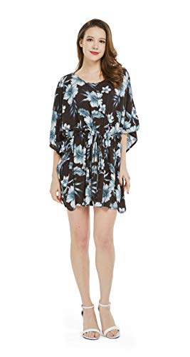 Couple Matching Hawaiian Luau Aloha Shirt Poncho Dress in Rafelsia Patterns 2 Colors4