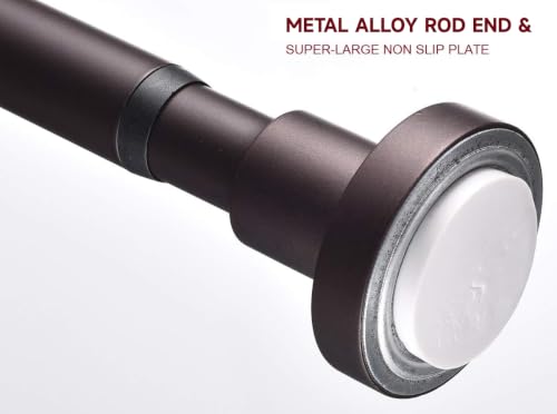 Image of BRIOFOX Shower Curtain Rod 43-73 Inches Matte Bronze, Rustproof and Non-Slip Spring Tension Rod for Window or Bathroom, Stainless Steel