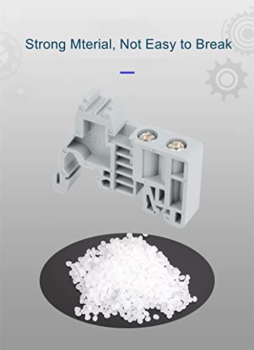 Fielect 35Mm 0.2-10Mm2 E/Uk Din Rail Mount Fuse Holder Terminal Block Din Rail Terminal Block End Bracket Stopper Din Rail Screw Fixed Terminal Block Gray 10 Pcs #TOP5