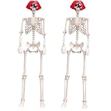 Aweilan 2Packs 5.4Ft Halloween Skeleton - Life Size Full Body Realistic Human Bones with Posable Joints for Halloween Pose Skeleton Prop Decoration