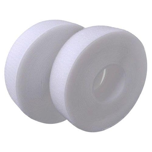 Gemsy Hook and Loop Non Adhesive Tape | 25mm Width | 5m Hook + 5m Loop | Household, School, Office | Ideal for Fabric, Curtains, Sofa Covers, and More | Heavy Duty (White)
