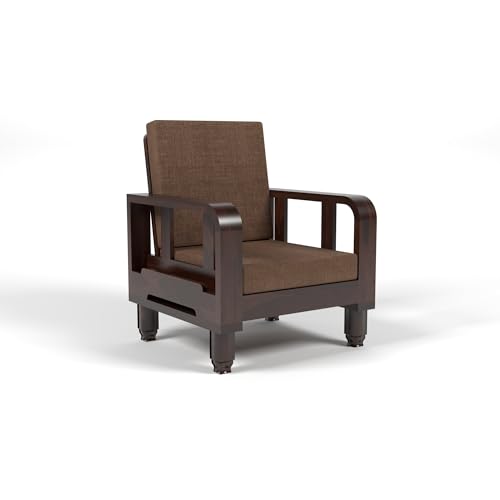 Image of Solid Sheesham Wood Single Seater Sofa - Perfect Sofa Chair for Your Elegant Living Room (Design 15)