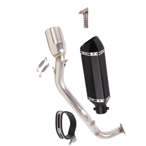 スリップオンフルシステムオートバイ排気エスケープモトフロントリンクパイプマフラーに適合するNmax 155 125 NMAX155 NMAX125 2021-2022用
