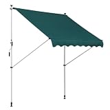 Outsunny Toldo Manual Retráctil 2x1,5 m Altura Ajustable Verde