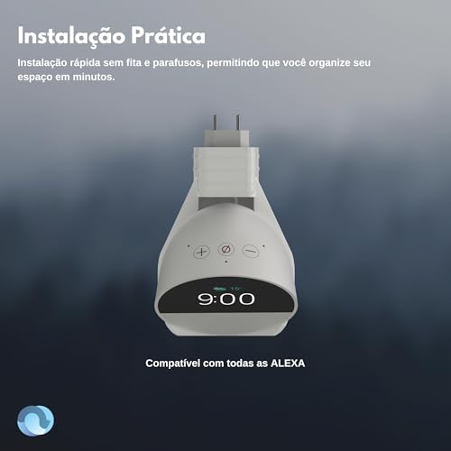 Suporte Novo Echo Spot com Alexa 2024 Parede esconde fios - Branco