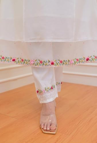 Image of Women's Kurta Set Viscose Silk Embroidery A-line Kurta Pant Salwar Suit Set Kurta Set for Women