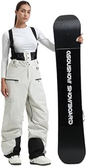 IMPHUT Ski Pants Snowboard Pants for Men, Baggy Snow Pants Insulated Waterproof Windproof, Mens Snow Bibs Overall