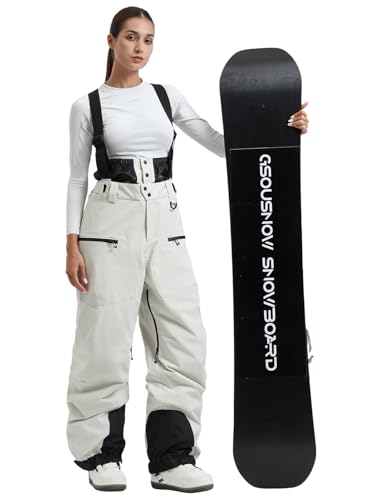 IMPHUT Ski Pants Snowboard Pants for Men, Baggy Snow Pants Insulated Waterproof Windproof, Mens Snow Bibs Overall