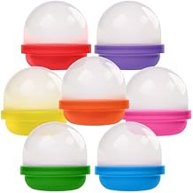 Entervending Vending Machine Capsules - 2 Inch Frosty-Clear Acorn Capsules - 50 Pcs Empty Toy Capsules - 7 Colors Plastic Capsules for Toys - 51 mm Prize Machine Capsules - Claw Machine Containers